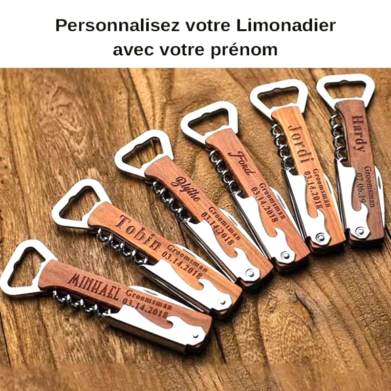 Limonadier Personnalise Bois De Noyer personnalisez votre limonadier avec votre prenom Le Bon Tire Bouchon