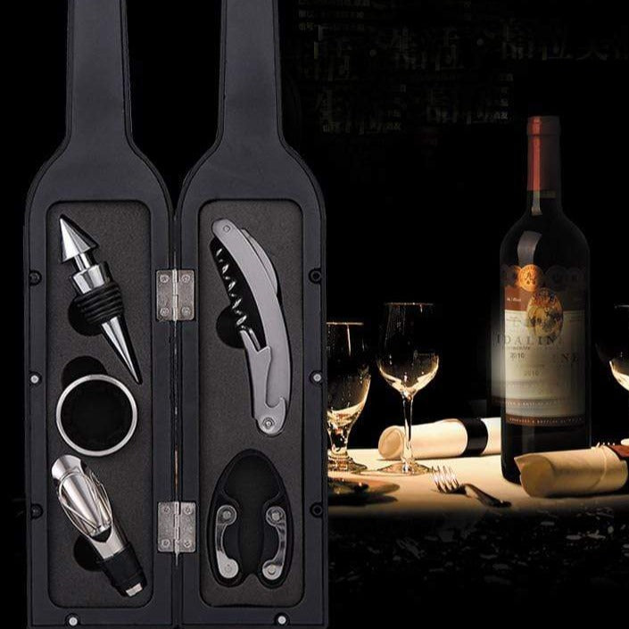 yongle 5pcs lot wine bottle corkscrew accessory set wine tool set bottle shaped holder perfect hostess gift bottle opener le bon tire bouchon 12838617841719